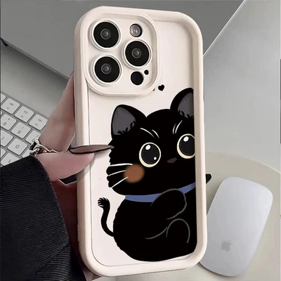 Case For iPhone 15 Pro Max 14 11 12 13 XR XS 7 8 Plus Cartoon Cat Pattern Cover - Image 1 of 4