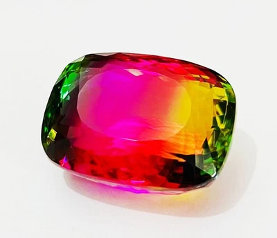 Watermelon Tourmaline Certified Bi-Color 87+ Ct Loose Gemstone Cushion Cut M526 - Image 1 of 4