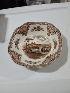 1930s Johnson Bros "Old Britain Castles" Red Pink  7" Soup Bowl (KK) - Picture 1 of 2