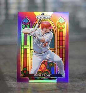 2021 Panini Prizm - Stained Glass Mike Trout #SG-1 Purple Prizm - Picture 1 of 3