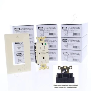 10 Hubbell 15A SNAPConnect Self-Test Tamper Weather Hospital GFCI Outlets Almond - Picture 1 of 7
