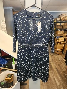 Banana Republic Floral Midi Dress Size 4 Petite V-neck Dress New - Picture 1 of 6