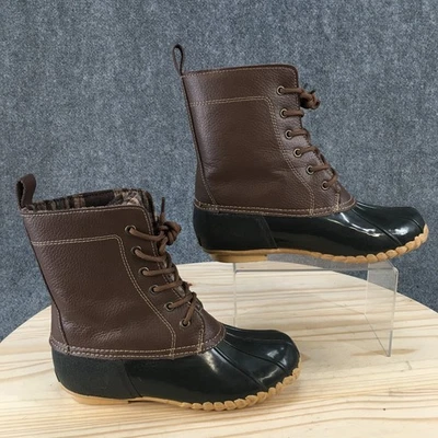 Botas Deportivas Mujer 9 M Dede Con Cordones Impermeables Lluvia Pato Bota Marrón Negro Foto 1 de 4