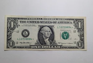 1999 Series Old $1 Dollar Bill L 13739894*  9/8/94 date - Picture 1 of 6