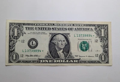 1999 Series Old $1 Dollar Bill L 13739894*  9/8/94 date - Image 1 of 4