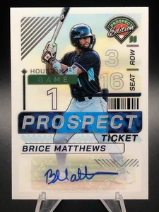 Brice Matthews 2024 Panini Prospect Ticket Auto Autograph Card #112 Astros - Picture 1 of 7