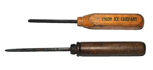 Frühes Jahrhundert Werbung Eispickel Holzgriff The Union Ice Company vierseitig - Bild 1 von 15