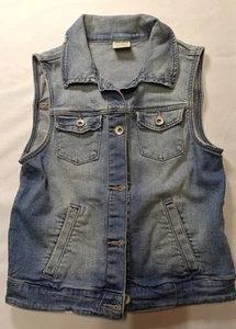 ZARA Girls' Denim Vest Medium Indigo Size 11/12 Sleeveless Jacket Casual Cute - Picture 1 of 4