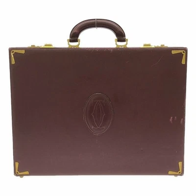 Estuche Cartier Mastline Cuero Adjunto Burdeos Dorado 29,5 cm Usado Foto 1 de 4