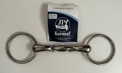 Новый JP Korsteel свободного кольцо овальный ссылка английский Snaffle пони бит 4 1/2" - Изображение 1 из 3