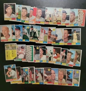 1961 Topps Baseball Cards- 40 Vintage Cards - W/ White Sox Team Card - Picture 1 of 10