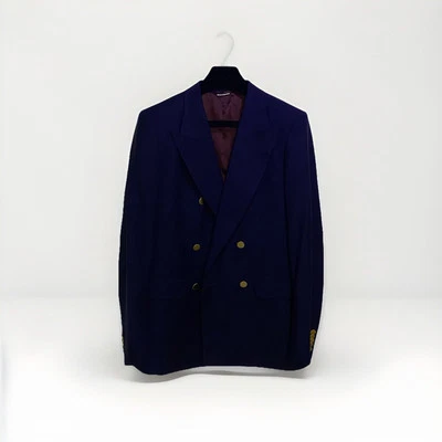 GUCCI Talla 50 Uniforme Azul Marino Doble Pecho Blazer Botones Dorados Hombre’s Lana Foto 1 de 4