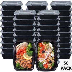 Disposable Plastic Food Box for Lunch or Kitchen Storage with Lid - Picture 1 of 3