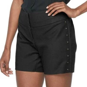 APT 9 Dress Shorts Black Cuffed Studded Women's $44 NEW-size 16S - Picture 1 of 6