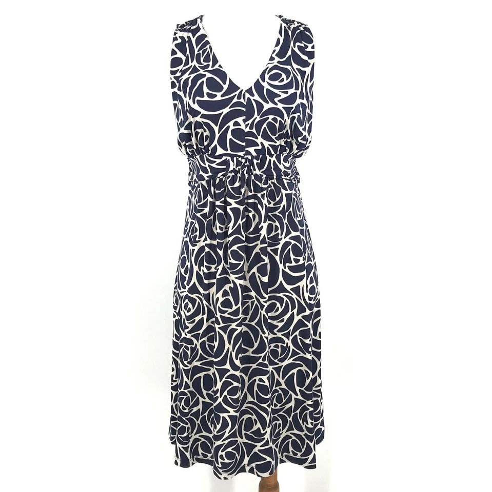 A Pea In The Pod Womens Maternity Dress Small Blue White Sleeveless Pullover USA - Image 1 of 4