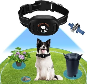 GPS Wireless Dog Fence and Outdoor Pet Barrier 2 in 1, Range 33-1094Yd,Electric - Picture 1 of 7