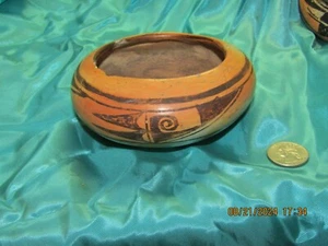 Hopi Pueblo Pottery! bowl! NATIVE AMERICAN! INDIAN! POLYCHROME! SCARCE! SIGNED! - Picture 1 of 8