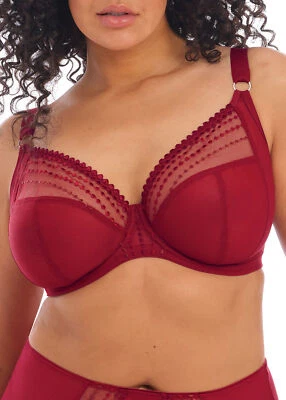 Elomi Matilda Underwire Plunge Bra #8900 UK 36F 36GG 36J 42F Crimson Red NWT $69 - Image 1 of 4