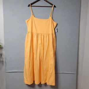 NEW Old Navy Dress 3X Orange Combination Fit & Flare Tank Sleeveless Balletcore - Picture 1 of 17