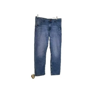 Wrangler Boys Jeans Size 16 Husky Medium Wash Mid Rise Denim Straight Tough  - Picture 1 of 5
