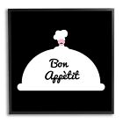 Stupell Bon Appetit Phrase Mustache Chef Modern Design Black 24 X 24