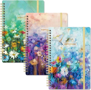 Spiral Notebook - 3 Pack A5 Ruled Journal Notebook, 8.3'' × 6'', 3 × 160 Pages, - Picture 1 of 12
