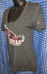 Saint Joseph's Hawks Gray Heather V-Neck Semi-Fitted T-Shirt - Juniors Medium - Picture 1 of 6