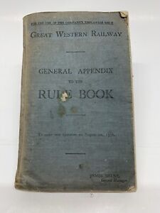 Vintage 1930s Great Western Railway General Appendix Rule Book and Ammendments