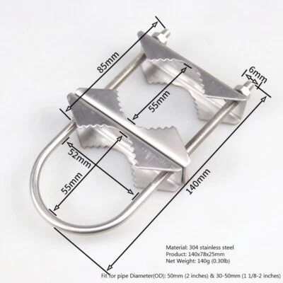 2 Sets Mast Clamp Double Antenna Heavy Duty Mast Mount Bracket Kit 304 steel - Image 1 of 4