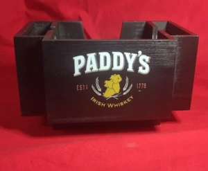 Paddy's Irish Whisky Wood BevNap - Napkin / Swizzle Stick / Straw Holder - New - Picture 1 of 6