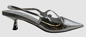 Jimmy Choo Women's Silver Didi 45 Leather Pointed Pump Heel Shoes Size 41 - Picture 1 of 12