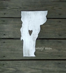 Vermont Wooden State Cutout / Vermont State Map / VT decor / Wood state sign - Picture 1 of 3