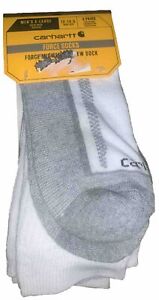 Carhartt Mens 3 Pair Force Midweight Crew Socks White Size XLarge Shoe 12-14.5