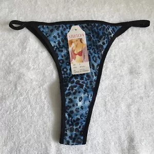 Stretchy. Blue. Leopard print . 1 Thongs. Size S 5. New - Picture 1 of 4