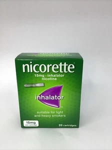 Nicorette Inhalator 15mg | Quit Smoking/Vaping | 20 Cartridges Pack Brand New - Picture 1 of 3