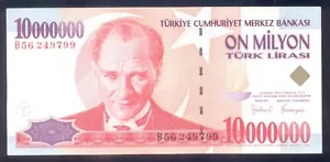 Turchia 10 000 000 lire 1999 P214 aUNC/UNC - Foto 1 di 2