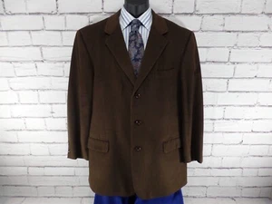 Jos A Bank Mens 44R Corduroy Dark Brown Sport Coat Suit Jacket Wool Silk - Picture 1 of 12