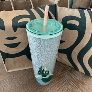Nuevo vaso Starbucks verde burbujas brillantes sirena sirena bebida fría 24 OZ - Imagen 1 de 5