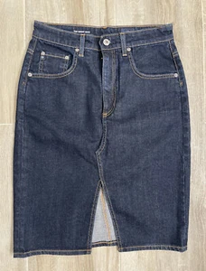 AG The Emery Skirt Womens 29 Dark Wash Blue High Rise Stretch Denim Knee - Picture 1 of 7