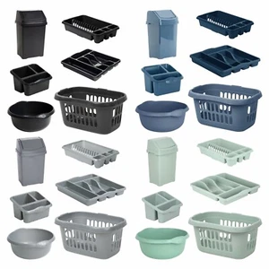 Kitchen Sets - 8L Swing Bin Sink Tidy Bowl Hipster Cutlery Tray Dish Drainer - Picture 1 of 48