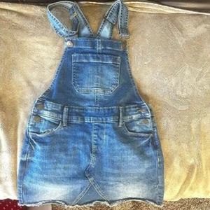 SO Size 8 Girls Denim Overalls Skirt Dress - Picture 1 of 6