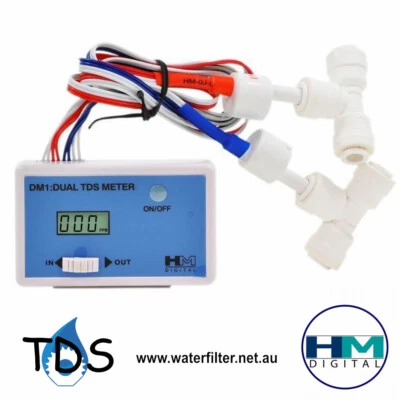 Inline Dual TDS Meter, HM Digital DM-1 In Line Dual TDS Monitor, RO / DI - image 1 of 3