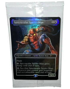 Marvel Legends SPECTACULAR SPIDER-MAN Battle-Damaged Magic Card MTG Spider Human - Bild 1 von 6