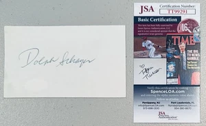 Dolph Schayes Signed Autographed 3x5 Card JSA Cert Nationals 76ers Hall Of Fame - Picture 1 of 1