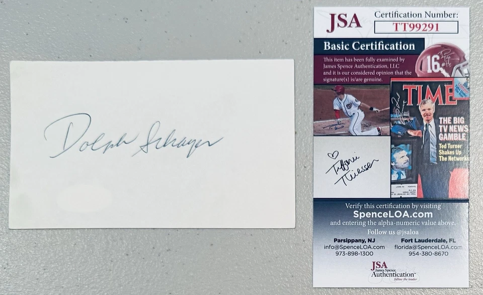 Dolph Schayes Signed Autographed 3x5 Card JSA Cert Nationals 76ers Hall Of Fame - Image 1 of 1