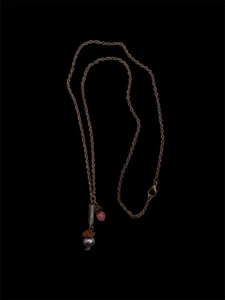 "Collar de perlas naturales negras de cuarzo artesanal 21""" - Imagen 1 de 4