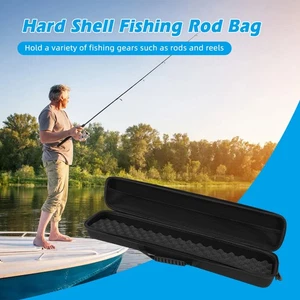 Fishing Rod Reel Storage Bag Hard Fish Pole Organizer Built-in Foam Cushion #2 - Picture 1 of 15