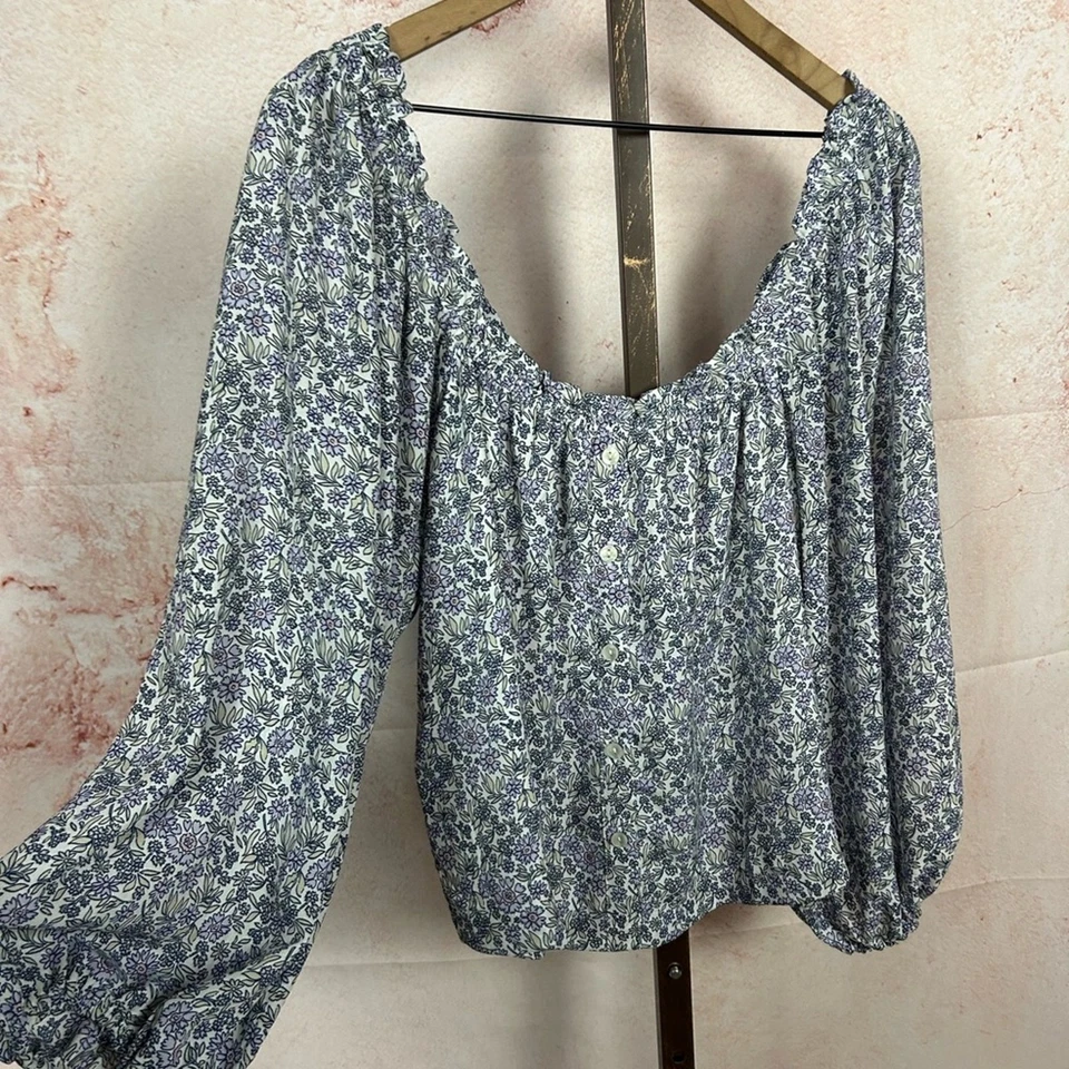 AMERICAN EAGLE romántico cottagecore top talla L coqueta floral femenino boho Foto 1 de 4