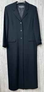 Vintage Alex Garfield & Marks Roadster Black Long Maxi Coat Size 14 Made in USA - Picture 1 of 13