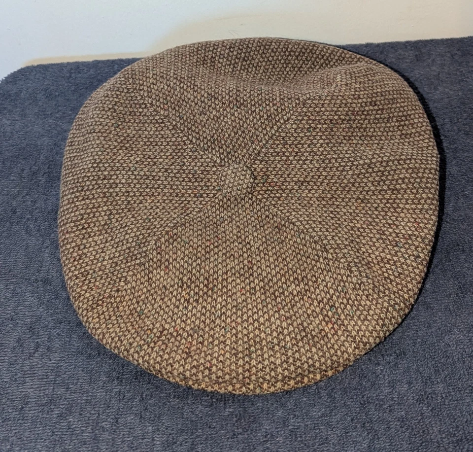 Chapéu Newsboy Masculino Vintage Lã Kangol Tamanho XL Marrom Tweed Boné Plano Leve  - Imagem 1 de 4